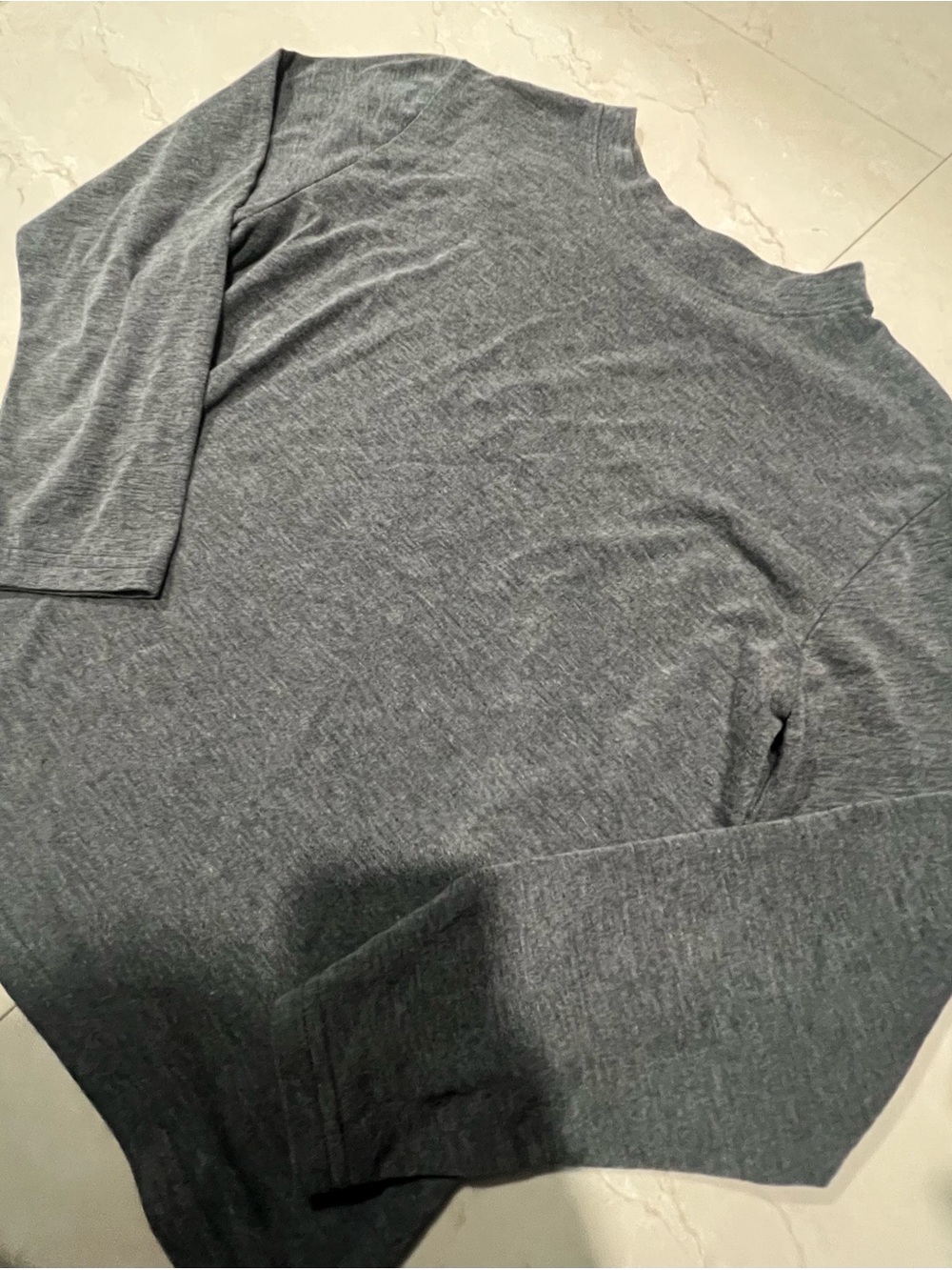 Women's Long Sleeve Crewneck Top - Charcoal Gray